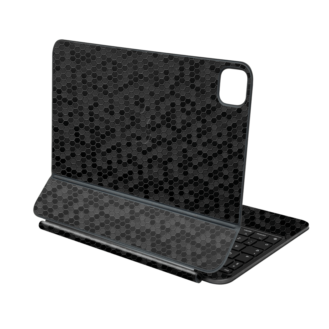 Magic Keyboard for iPad PRO 11” (M4, 2024) Luxuria Black Honeycomb 3D Textured Skin Wrap Sticker Decal Cover Protector by QSKINZ | qskinz.com