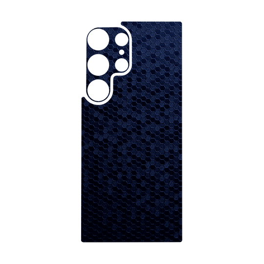 Galaxy S24 ULTRA Qcaze - LUXURIA Navy Blue HONEYCOMB 3D TEXTURED (Case + Skin Kit)