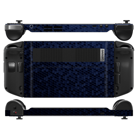 Lenovo Legion Go Luxuria Navy Blue Honeycomb 3D Textured Skin Wrap Sticker Decal Cover Protector by EasySkinz | EasySkinz.com