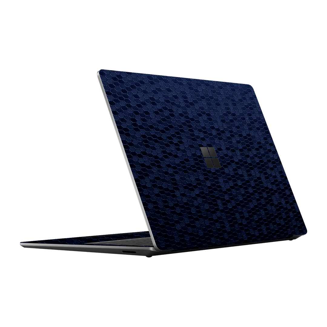 Microsoft Surface Laptop Go 3 Luxuria Navy Blue Honeycomb 3D Textured Skin Wrap Sticker Decal Cover Protector by EasySkinz | EasySkinz.com