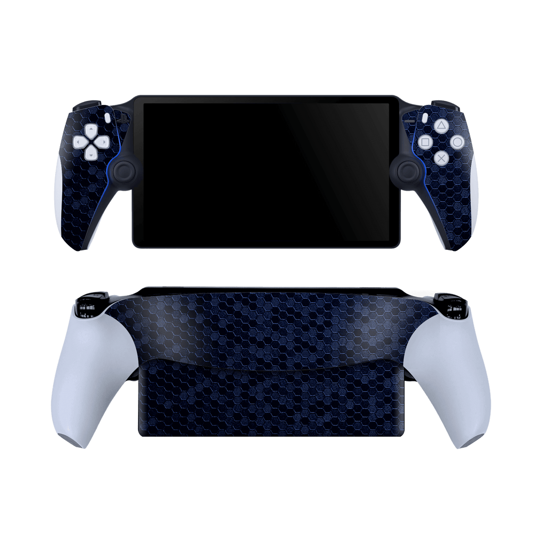 PlayStation PORTAL Luxuria Navy Blue Honeycomb 3D Textured Skin Wrap Sticker Decal Cover Protector by QSKINZ | qskinz.com