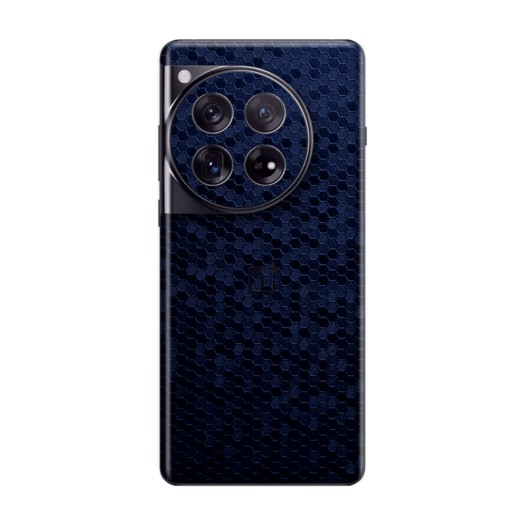 OnePlus 12 Luxuria Navy Blue Honeycomb 3D Textured Skin Wrap Sticker Decal Cover Protector by QSKINZ | qskinz.com