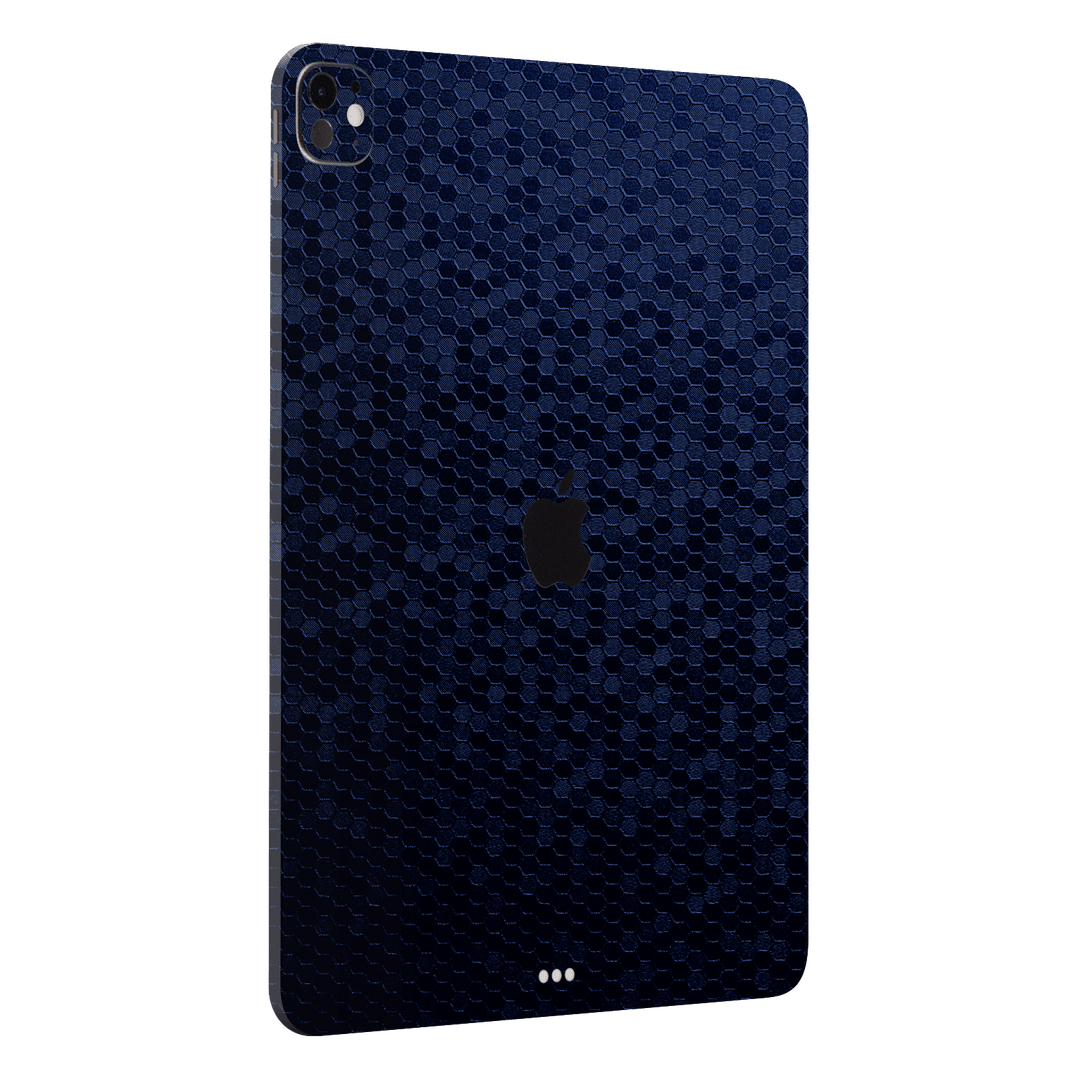 iPad Pro 11” (M4) Luxuria Navy Blue Honeycomb 3D Textured Skin Wrap Sticker Decal Cover Protector by QSKINZ | qskinz.com