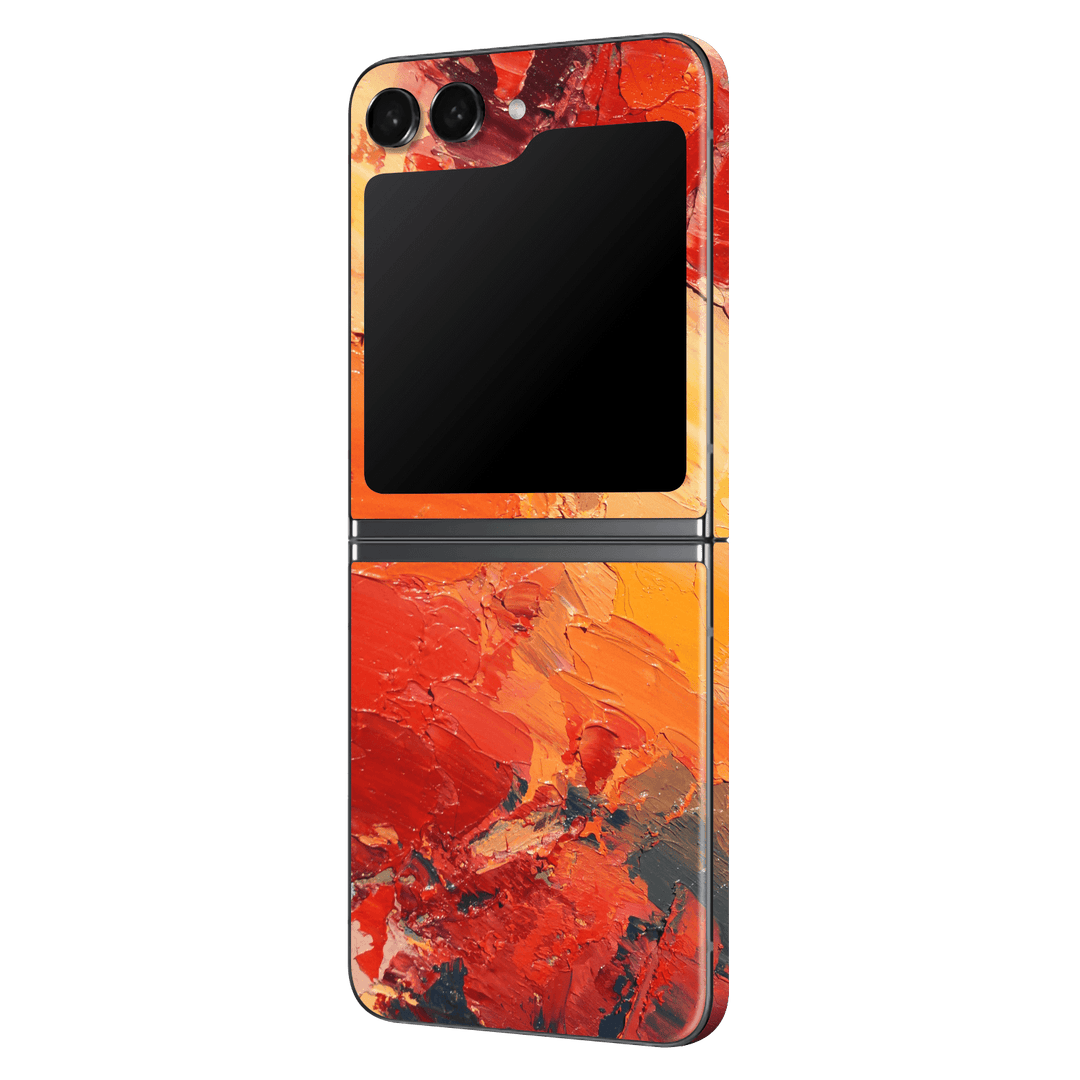 Samsung Galaxy Z Flip 5 (2023) Print Printed Custom SIGNATURE Sunset in Oia Painting Skin Wrap Sticker Decal Cover Protector by EasySkinz | EasySkinz.com