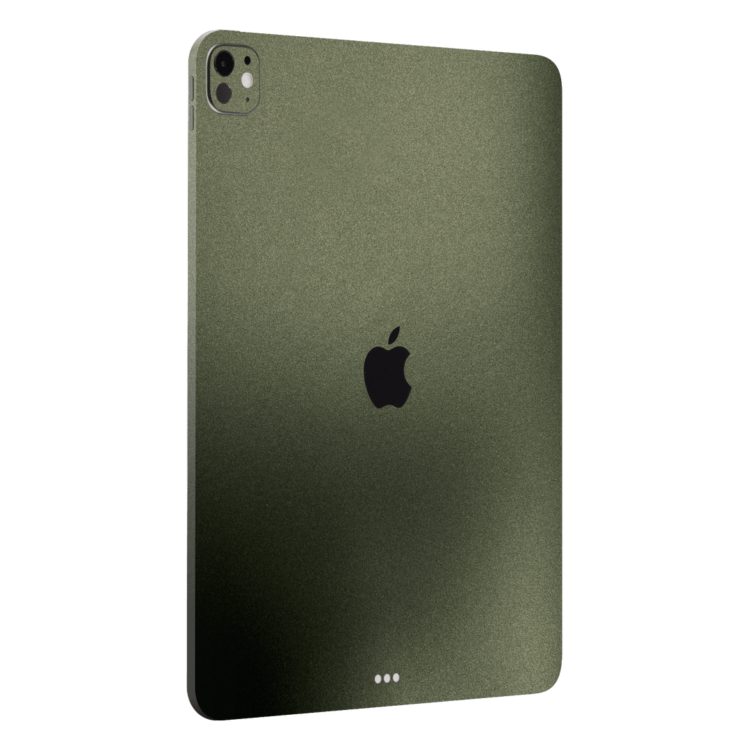 iPad Pro 11” (M4) Military Green Metallic Skin Wrap Sticker Decal Cover Protector by QSKINZ | qskinz.com
