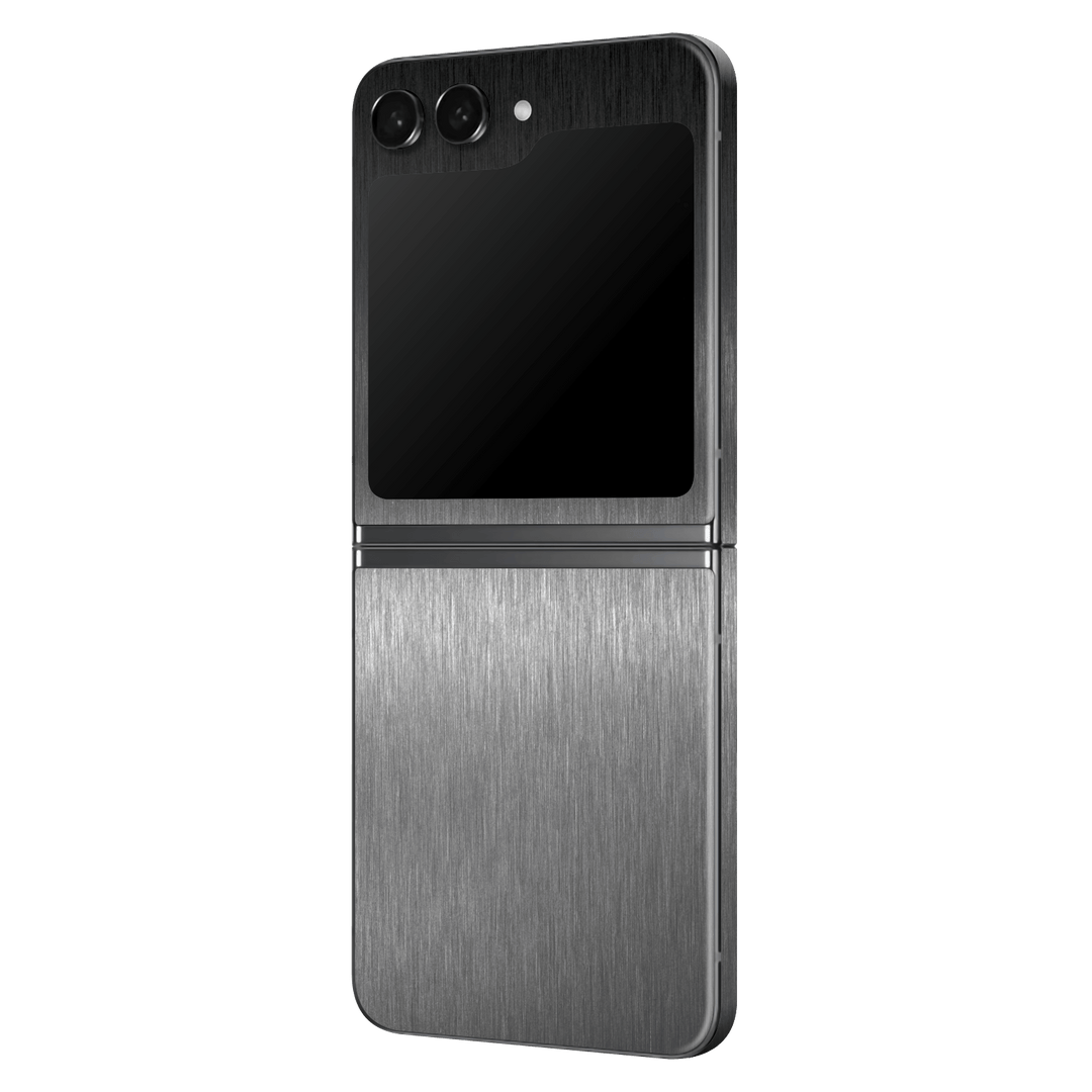 Samsung Galaxy Z Flip 5 (2023) Brushed Metal Titanium Metallic Skin Wrap Sticker Decal Cover Protector by EasySkinz | EasySkinz.com