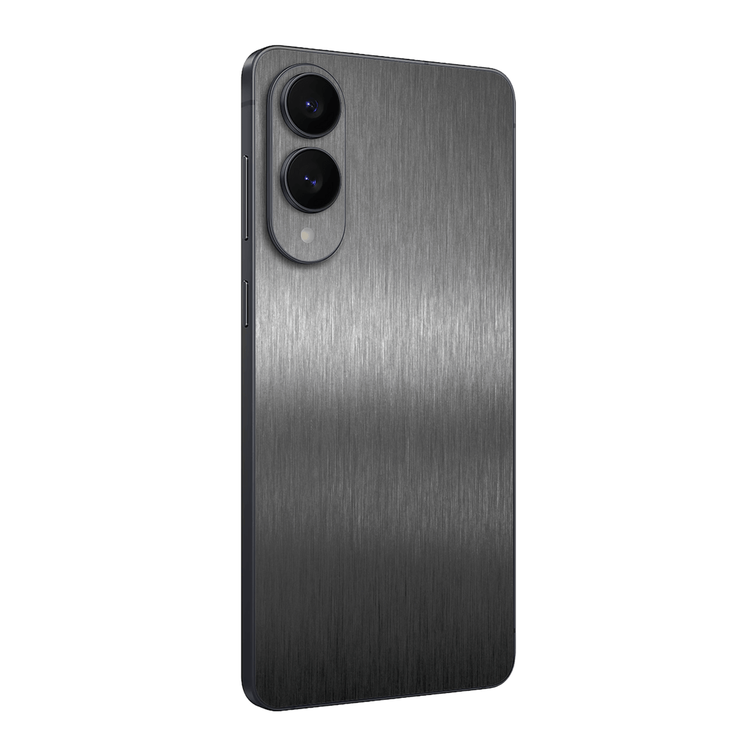 Samsung Galaxy S25 EDGE Brushed Metal Titanium Metallic Skin Wrap Sticker Decal Cover Protector by QSKINZ | qskinz.com
