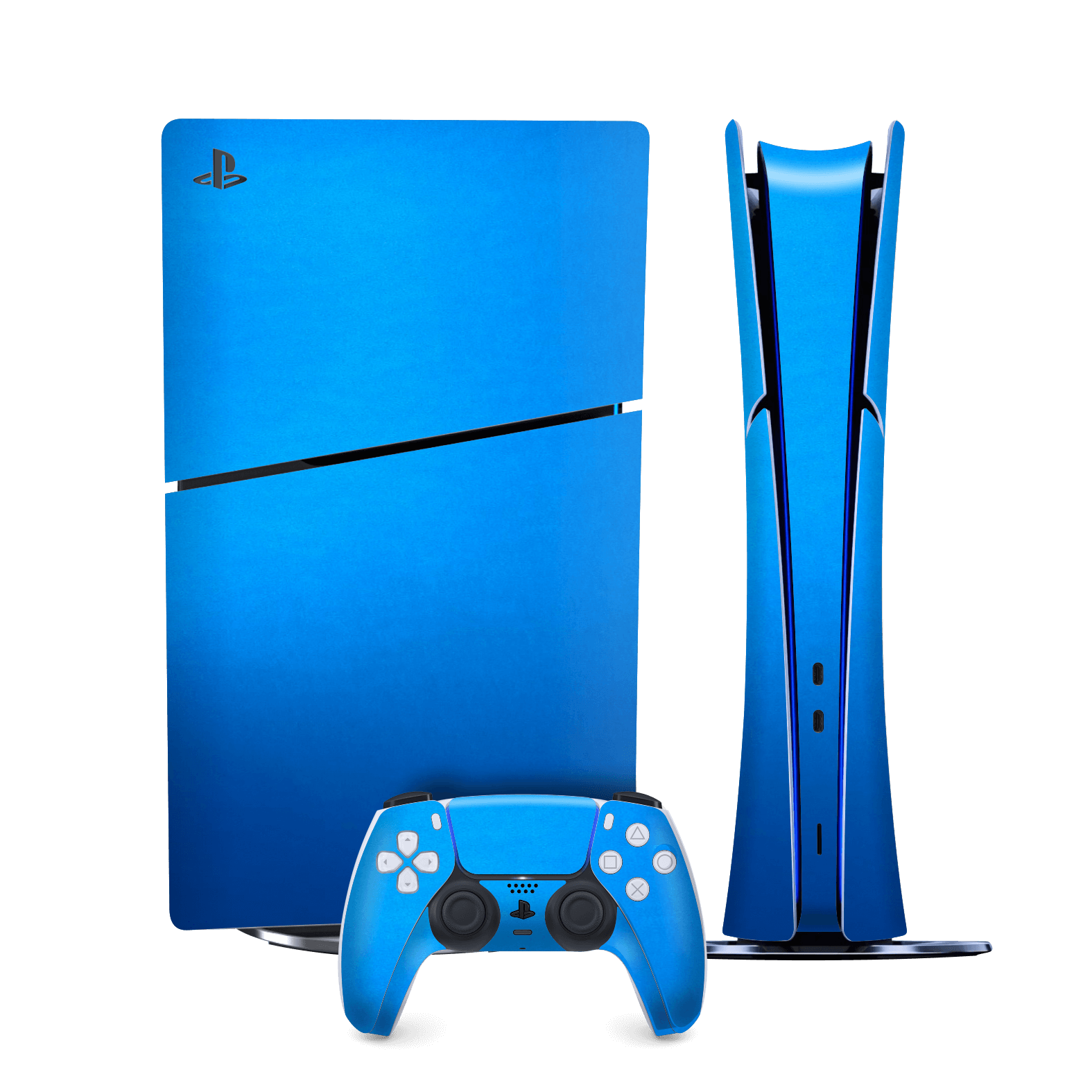 Ps5 Blue PS5 SLIM (Digital Edition) SATIN BLUE Metallic Skin, Wrap – Qskinz™