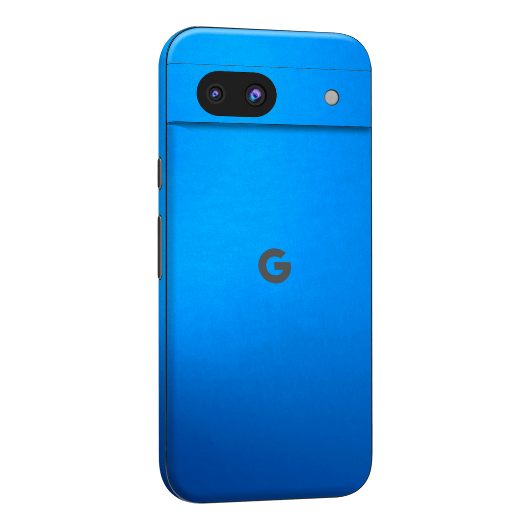 Google Pixel 8a Satin Blue Metallic Matt Matte Skin Wrap Sticker Decal Cover Protector by QSKINZ | qskinz.com