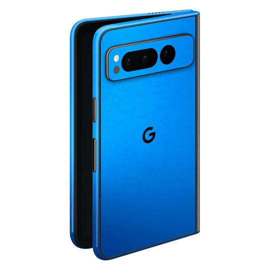 Google Pixel FOLD (2023) Satin Blue Metallic Matt Matte Skin Wrap Sticker Decal Cover Protector by EasySkinz | EasySkinz.com