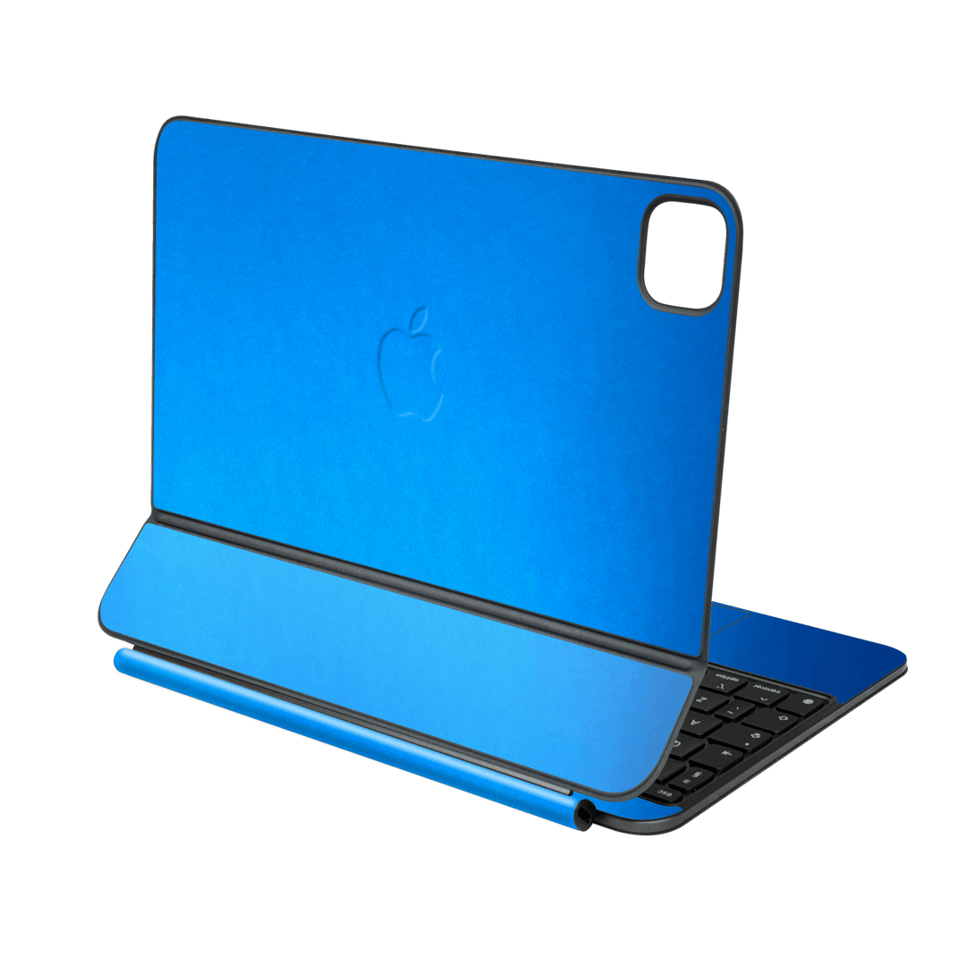 Magic Keyboard for iPad PRO 11” (M4, 2024) Satin Blue Metallic Matt Matte Skin Wrap Sticker Decal Cover Protector by QSKINZ | qskinz.com