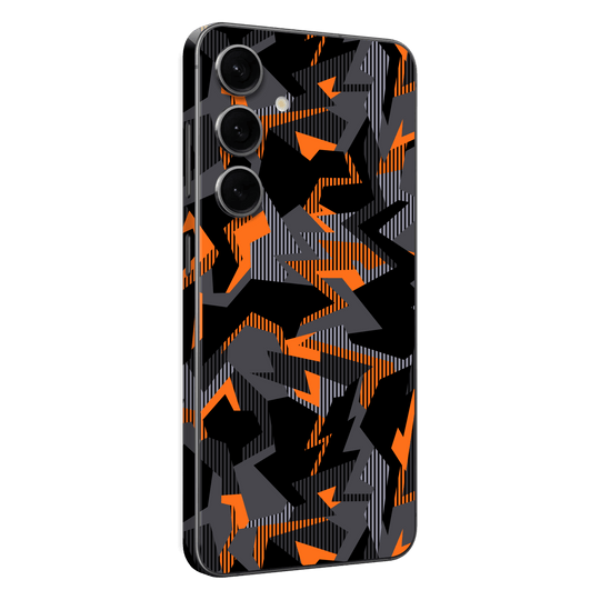 Samsung Galaxy S24 Print Printed Custom SIGNATURE Sharp-Edged Orange Camo Camouflage Skin Wrap Sticker Decal Cover Protector by EasySkinz | EasySkinz.com