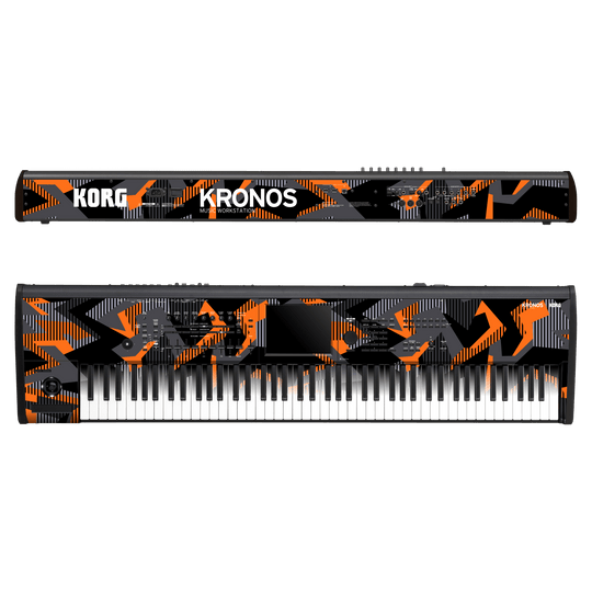 Korg Kronos 2 Music Workstation (88 keys) Print Printed Custom SIGNATURE Sharp-Edged Orange Camo Camouflage Skin Wrap Sticker Decal Cover Protector by Keyskinz & Jordan Rudess | qskinz.com
 