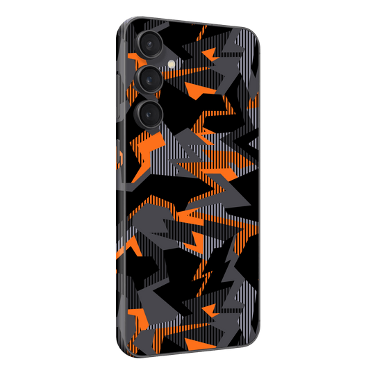 Samsung Galaxy S23 (FE) Print Printed Custom SIGNATURE Sharp-Edged Orange Camo Camouflage Skin Wrap Sticker Decal Cover Protector by EasySkinz | EasySkinz.com