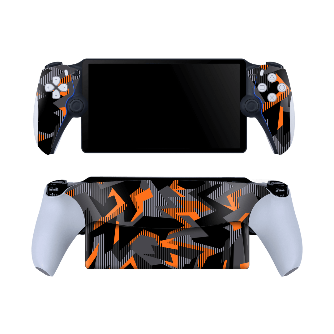 PlayStation PORTAL Print Printed Custom SIGNATURE Sharp-Edged Orange Camo Camouflage Skin Wrap Sticker Decal Cover Protector by QSKINZ | qskinz.com