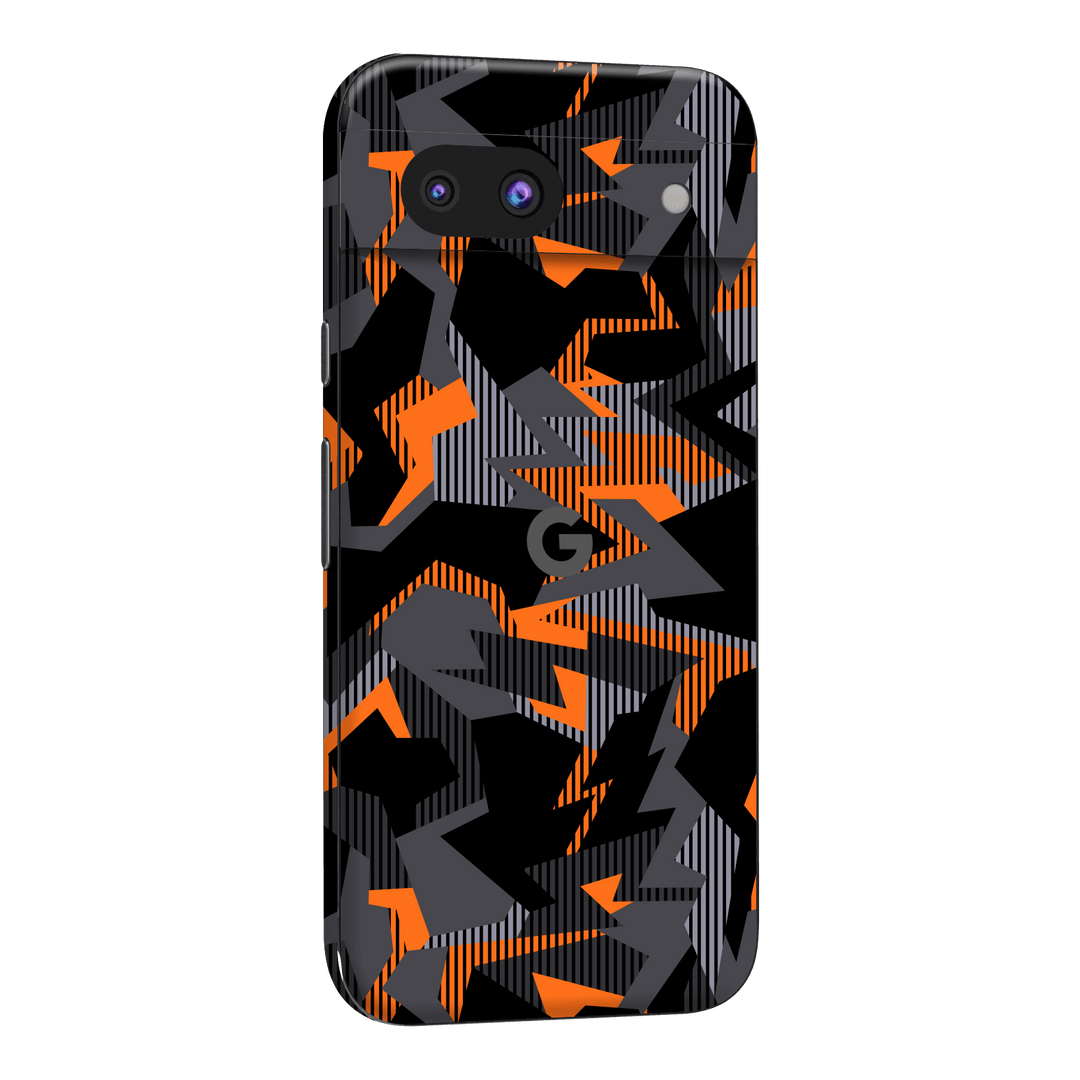 Google Pixel 8a Print Printed Custom SIGNATURE Sharp-Edged Orange Camo Camouflage Skin Wrap Sticker Decal Cover Protector by QSKINZ | qskinz.com