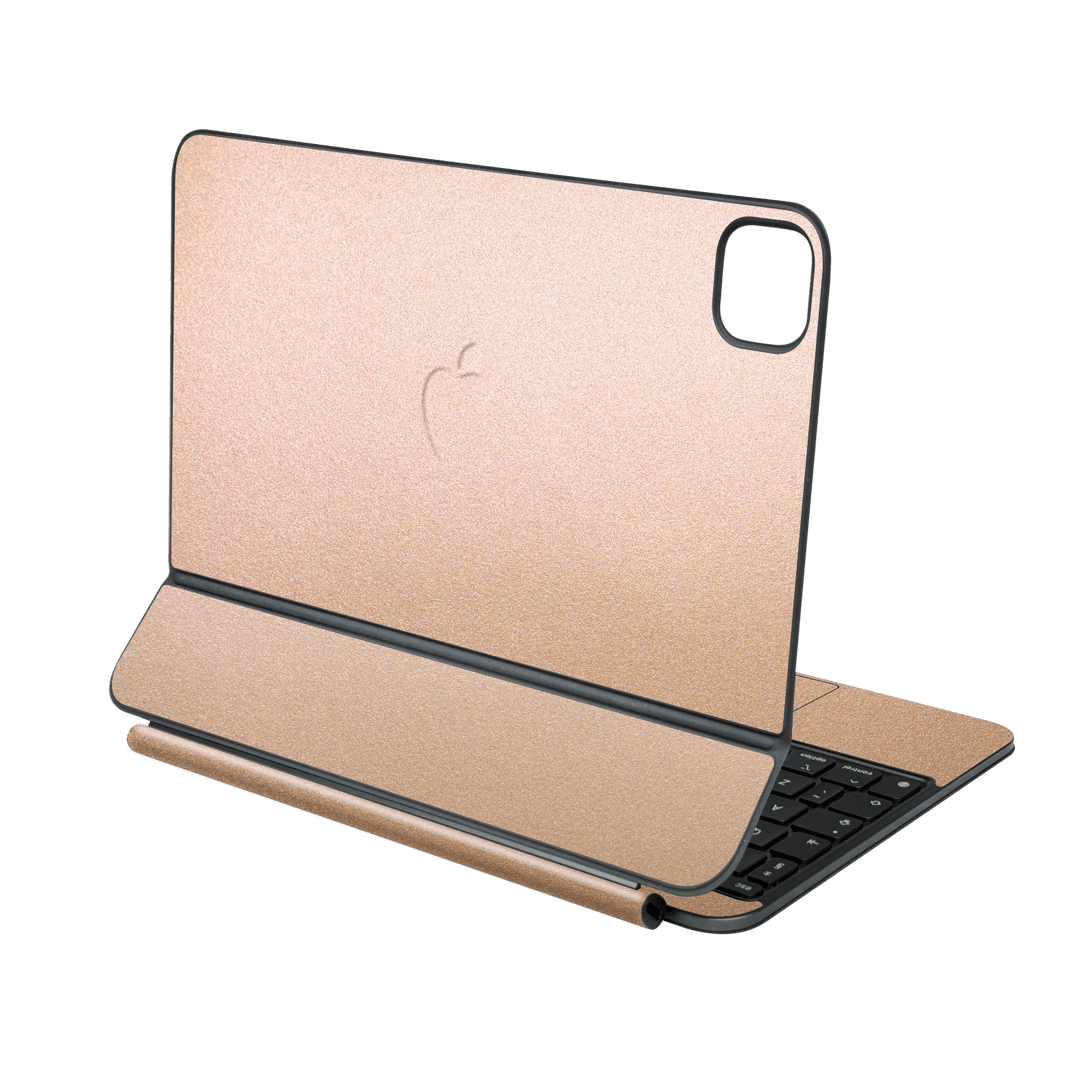 Magic Keyboard for iPad PRO 11” (M4, 2024) Luxuria Rose Gold Metallic 3D Textured Skin Wrap Sticker Decal Cover Protector by QSKINZ | qskinz.com