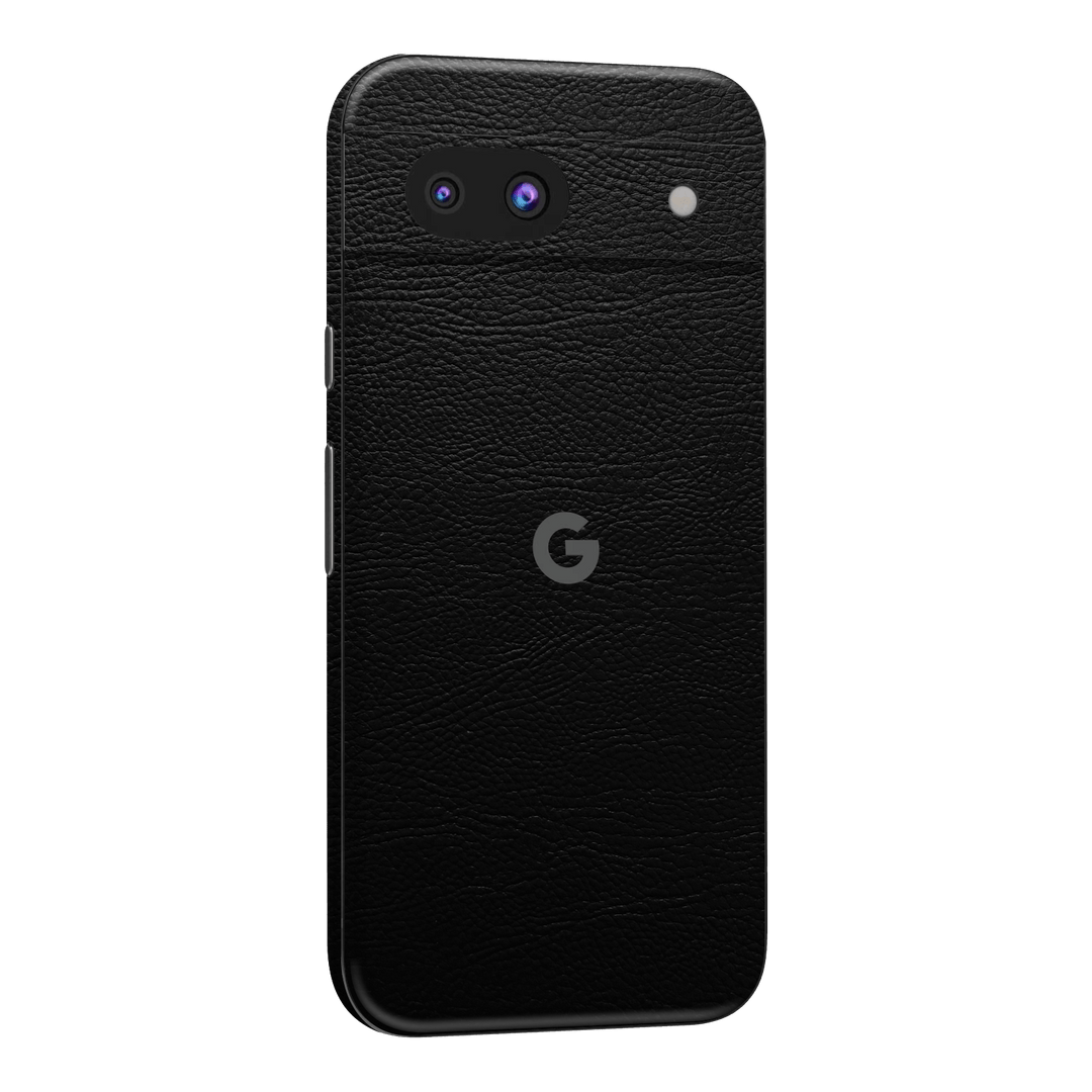 Google Pixel 8a Luxuria BLACK LEATHER Riders Skin Wrap Sticker Decal Cover Protector by QSKINZ | qskinz.com