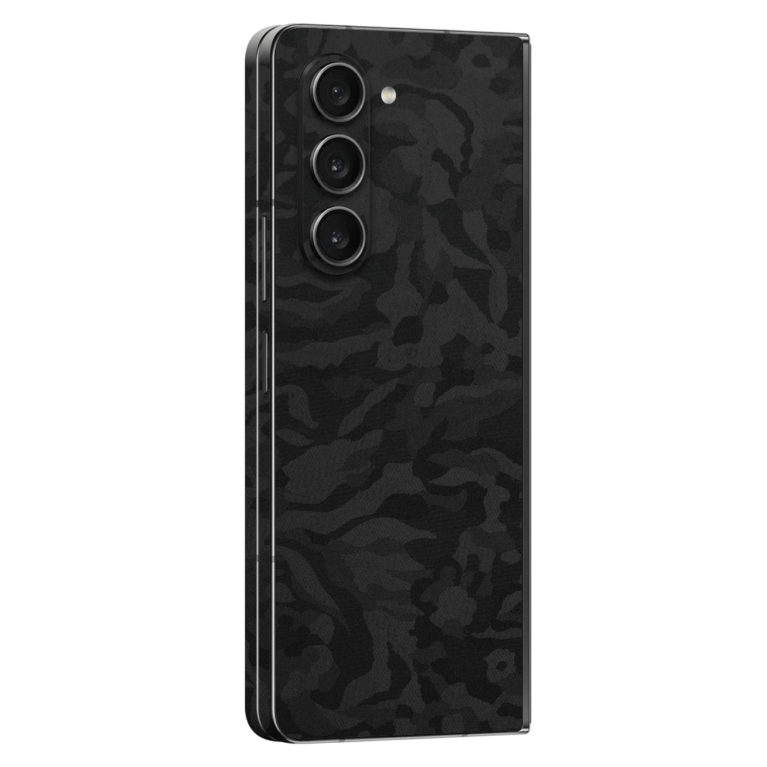 Samsung Galaxy Z Fold 5 (2023) Luxuria Black 3D Textured Camo Camouflage Skin Wrap Sticker Decal Cover Protector by EasySkinz | EasySkinz.com