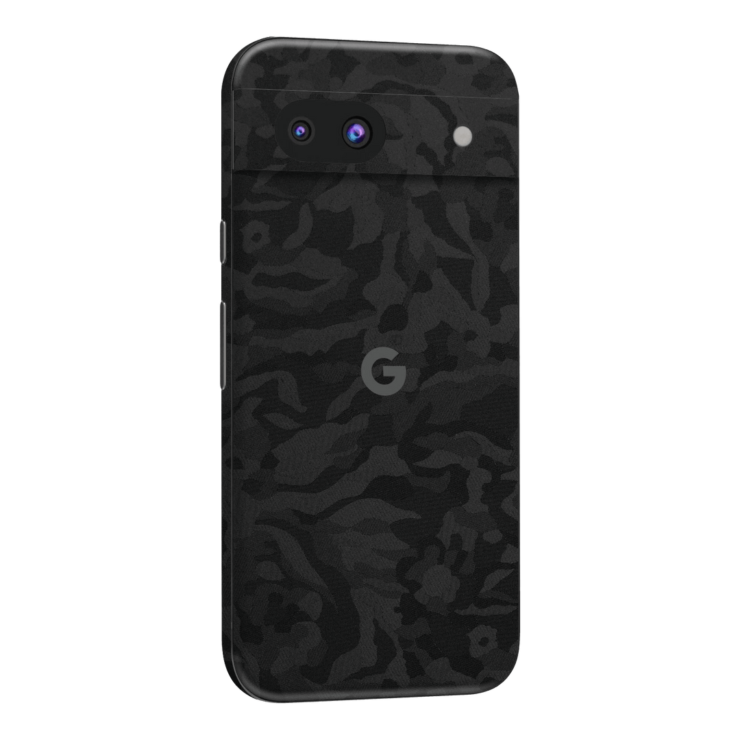 Google Pixel 8a Luxuria Black 3D Textured Camo Camouflage Skin Wrap Sticker Decal Cover Protector by QSKINZ | qskinz.com