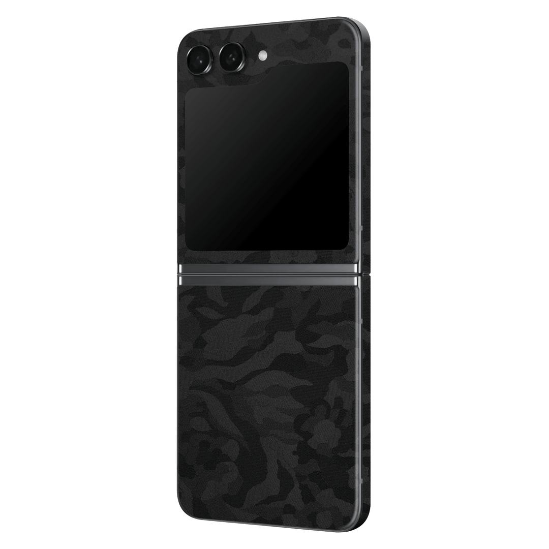 Samsung Galaxy Z Flip 5 (2023) Luxuria Black 3D Textured Camo Camouflage Skin Wrap Sticker Decal Cover Protector by EasySkinz | EasySkinz.com