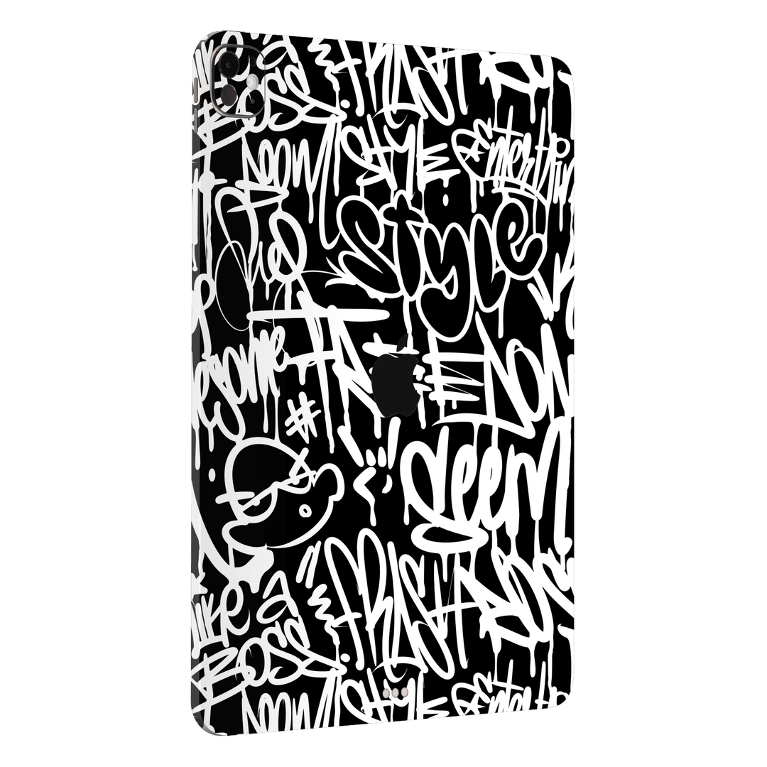iPad Pro 11” (M4) Print Printed Custom SIGNATURE Monochrome Black and WhiteGraffiti Skin Wrap Sticker Decal Cover Protector by QSKINZ | qskinz.com
