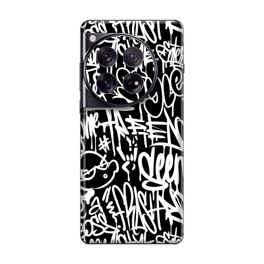 OnePlus 12 Print Printed Custom SIGNATURE Monochrome Black and WhiteGraffiti Skin Wrap Sticker Decal Cover Protector by QSKINZ | qskinz.com