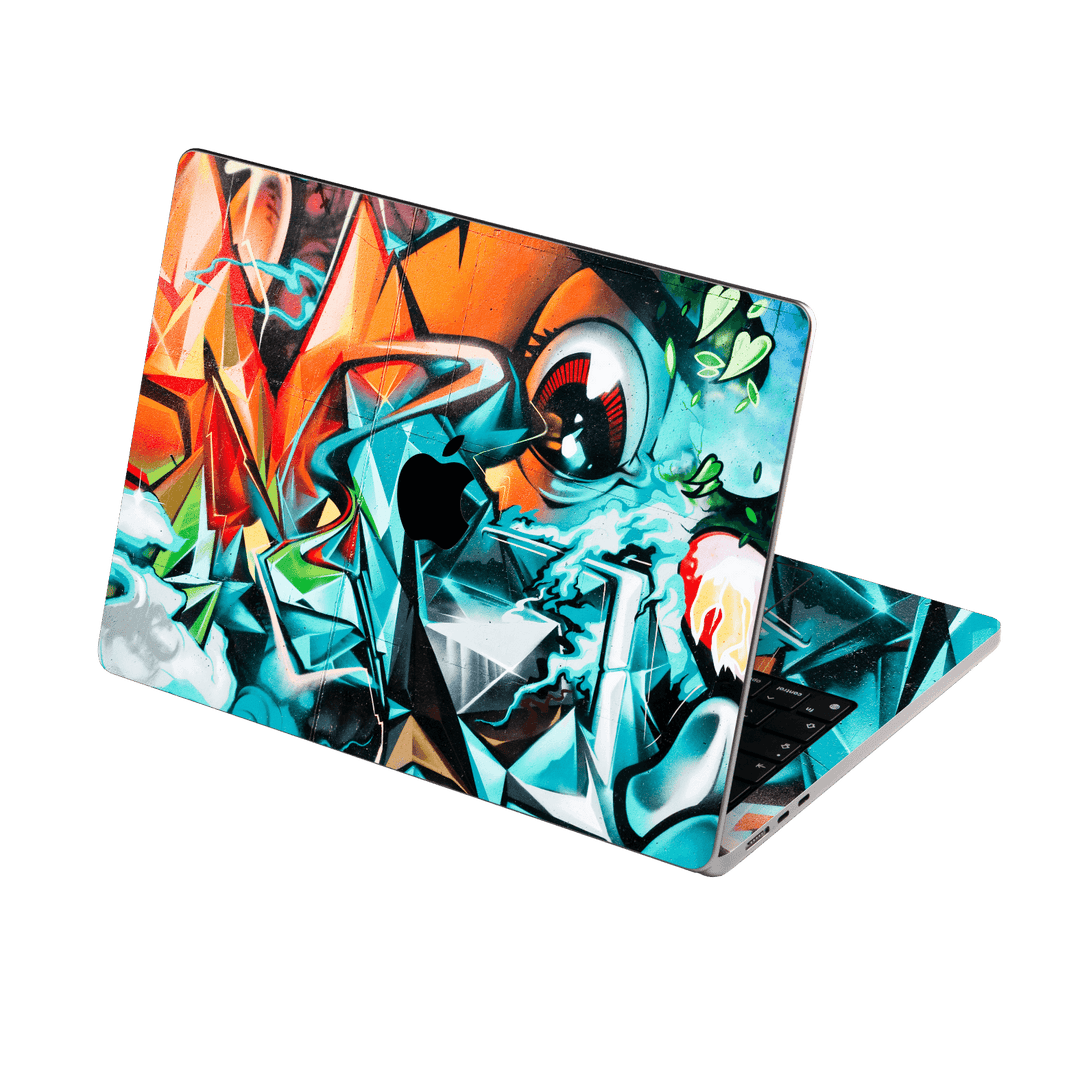 MacBook Air 15" (2023, M2) Print Printed Custom SIGNATURE Urban Blue Orange Street Art Skin Wrap Sticker Decal Cover Protector by EasySkinz | EasySkinz.com