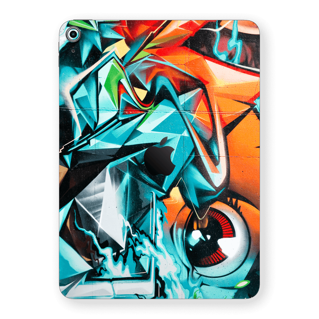 iPad 10.9” (10th Gen, 2022) Print Printed Custom SIGNATURE Urban Blue Orange Street Art Skin Wrap Sticker Decal Cover Protector by EasySkinz | EasySkinz.com