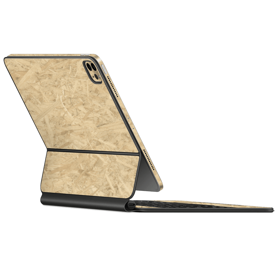 Magic Keyboard for iPad Pro 12.9" M2 (6th Gen, 2022) Luxuria Chipboard Wood Wooden Skin Wrap Sticker Decal Cover Protector by EasySkinz | EasySkinz.com