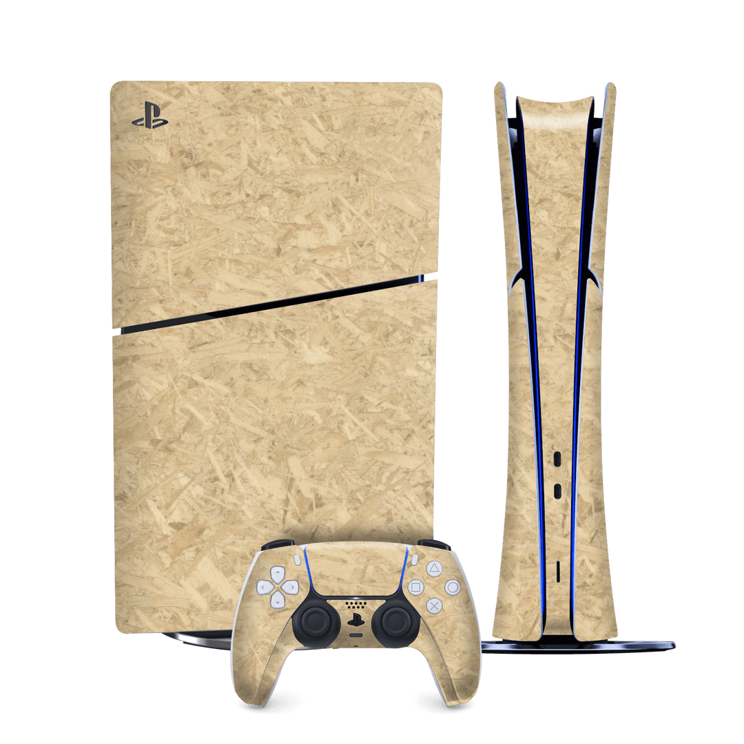 PS5 SLIM DIGITAL EDITION (PlayStation 5 SLIM) Luxuria Chipboard Wood Wooden Skin Wrap Sticker Decal Cover Protector by QSKINZ | qskinz.com