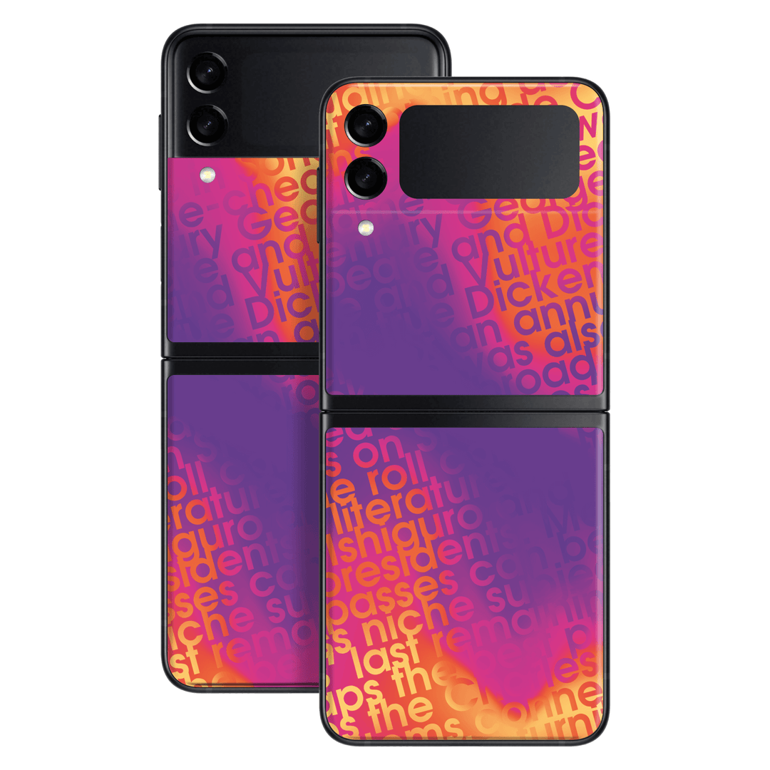 Samsung Galaxy Z Flip 3 Print Printed Custom SIGNATURE Inferno Swirl Gradient Skin Wrap Sticker Decal Cover Protector by QSKINZ | QSKINZ.COM
