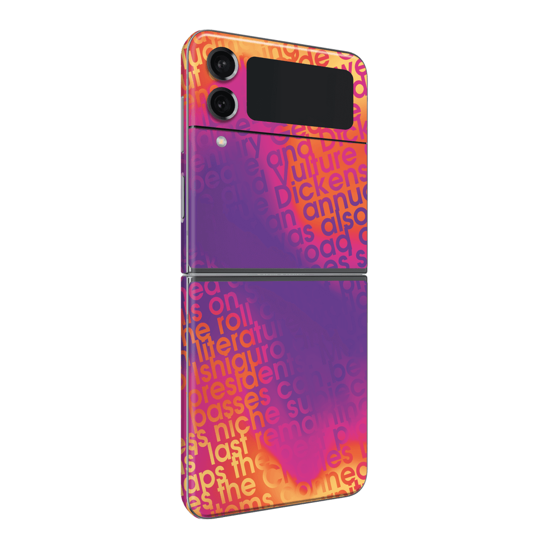 Samsung Galaxy Z Flip 4 Print Printed Custom SIGNATURE Inferno Swirl Gradient Skin Wrap Sticker Decal Cover Protector by QSKINZ | QSKINZ.COM