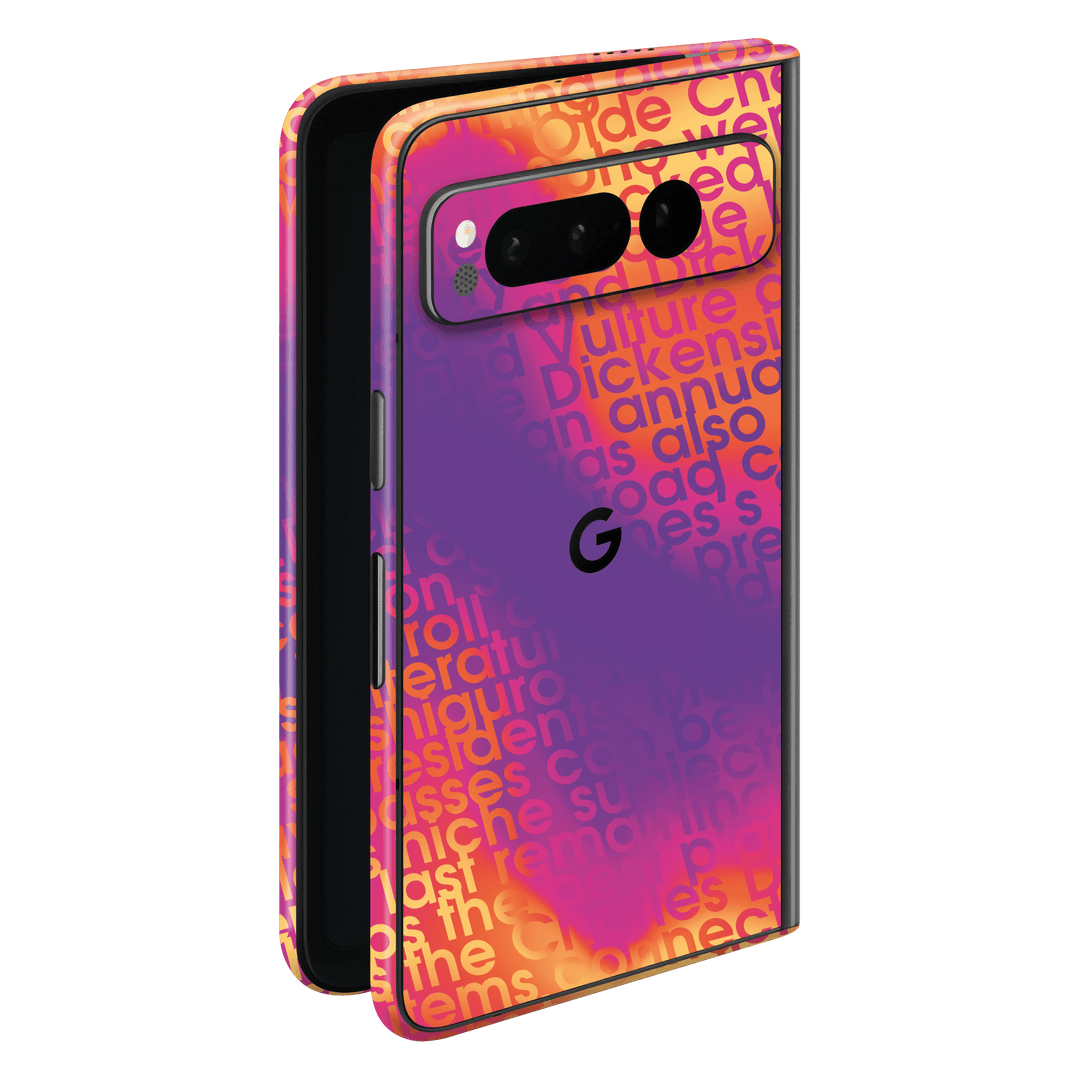 Pixel FOLD Print Printed Custom SIGNATURE Inferno Swirl Gradient Skin Wrap Sticker Decal Cover Protector by QSKINZ | QSKINZ.COM