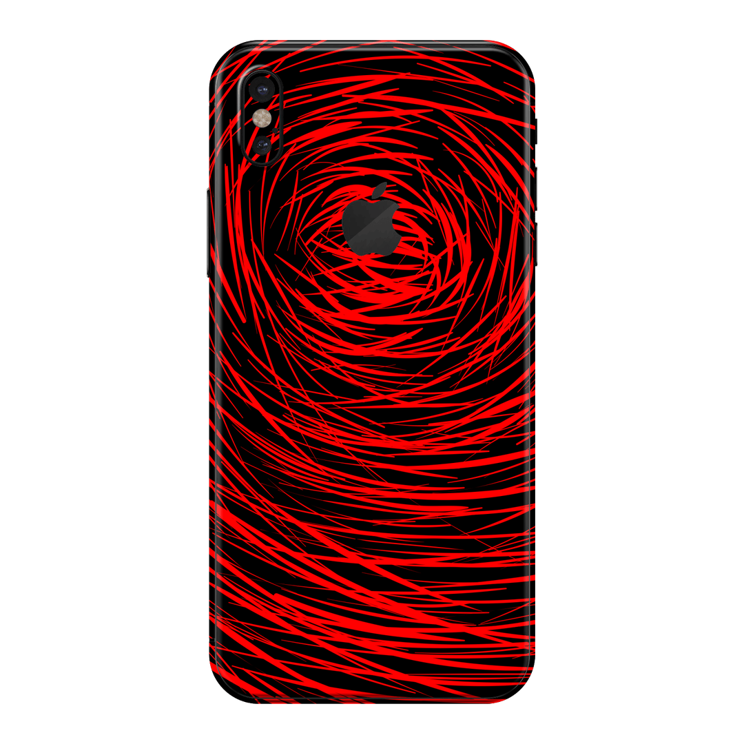 iPhone XS MAX Print Printed Custom SIGNATURE Quasar Red Mesh Skin Wrap Sticker Decal Cover Protector by QSKINZ | QSKINZ.COM