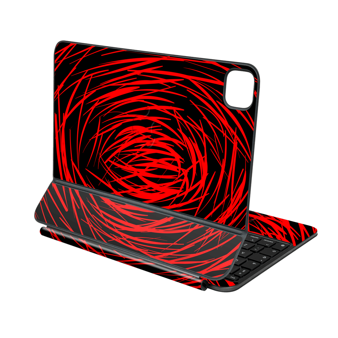 Magic Keyboard for iPad PRO 11” (M4, 2024) Print Printed Custom SIGNATURE Quasar Red Mesh Skin Wrap Sticker Decal Cover Protector by QSKINZ | QSKINZ.COM