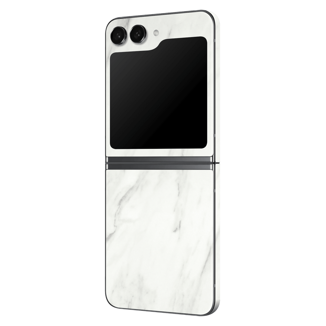 Samsung Galaxy Z Flip 5 (2023) Luxuria White Marble Stone Skin Wrap Sticker Decal Cover Protector by EasySkinz | EasySkinz.com