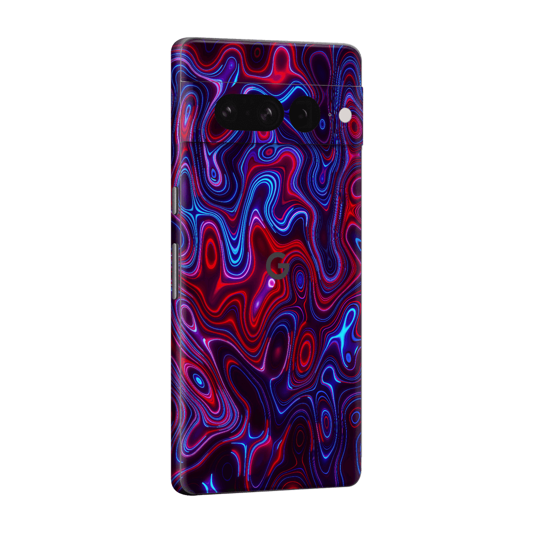 Pixel 7 PRO Print Printed Custom SIGNATURE Flux Fusion Purple Neon Skin Wrap Sticker Decal Cover Protector by QSKINZ | QSKINZ.COM