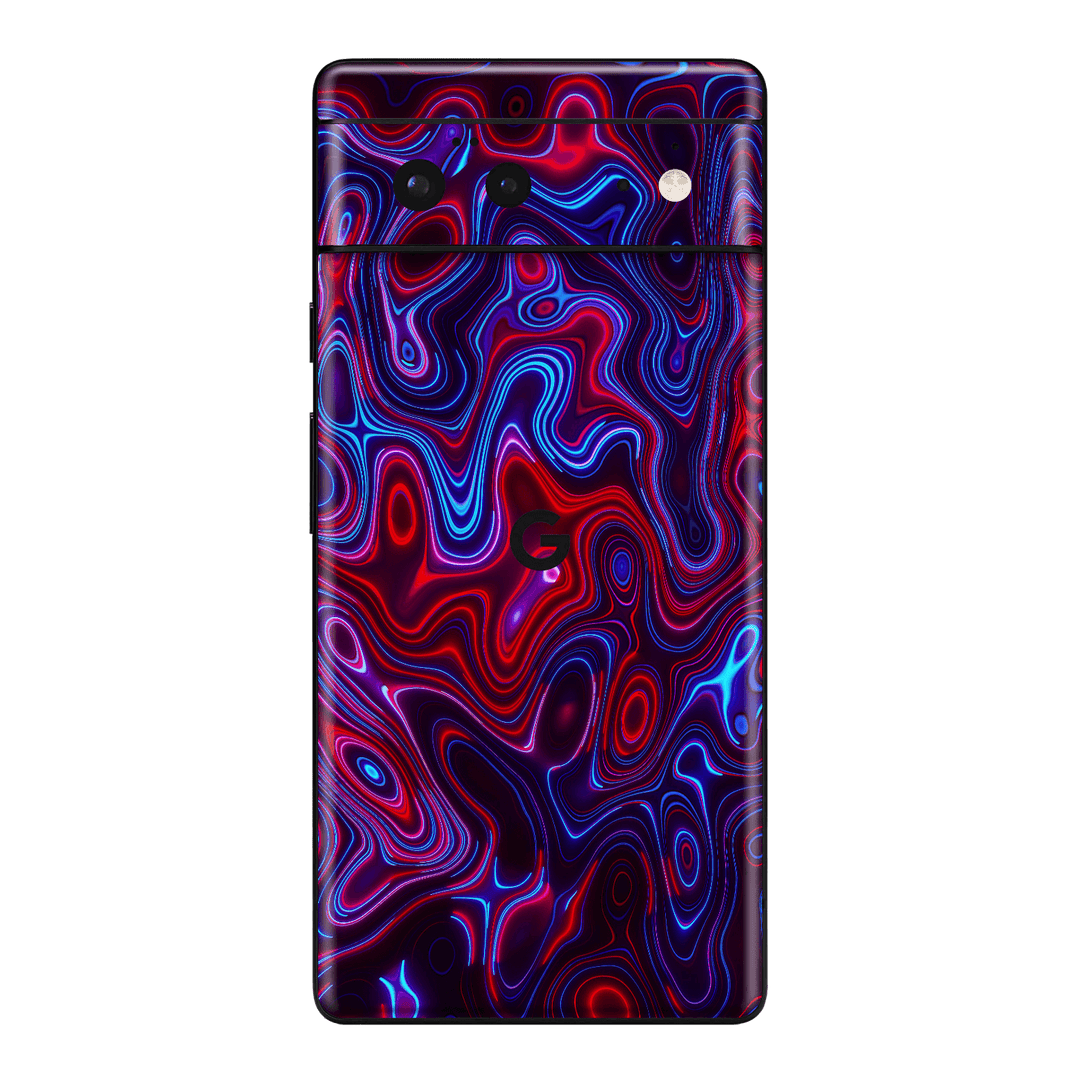 Pixel 6 Print Printed Custom SIGNATURE Flux Fusion Purple Neon Skin Wrap Sticker Decal Cover Protector by QSKINZ | QSKINZ.COM