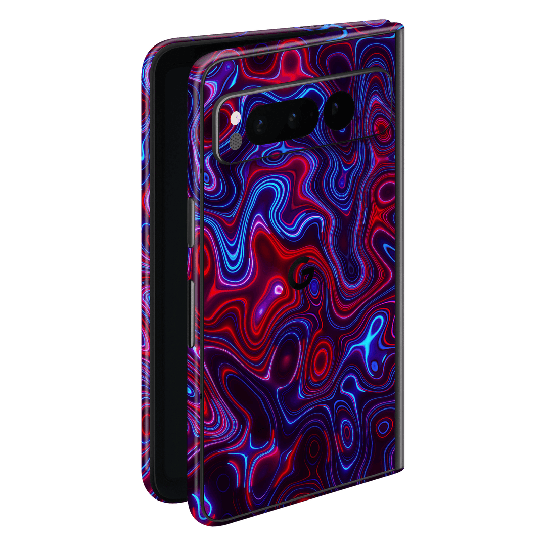 Pixel FOLD Print Printed Custom SIGNATURE Flux Fusion Purple Neon Skin Wrap Sticker Decal Cover Protector by QSKINZ | QSKINZ.COM