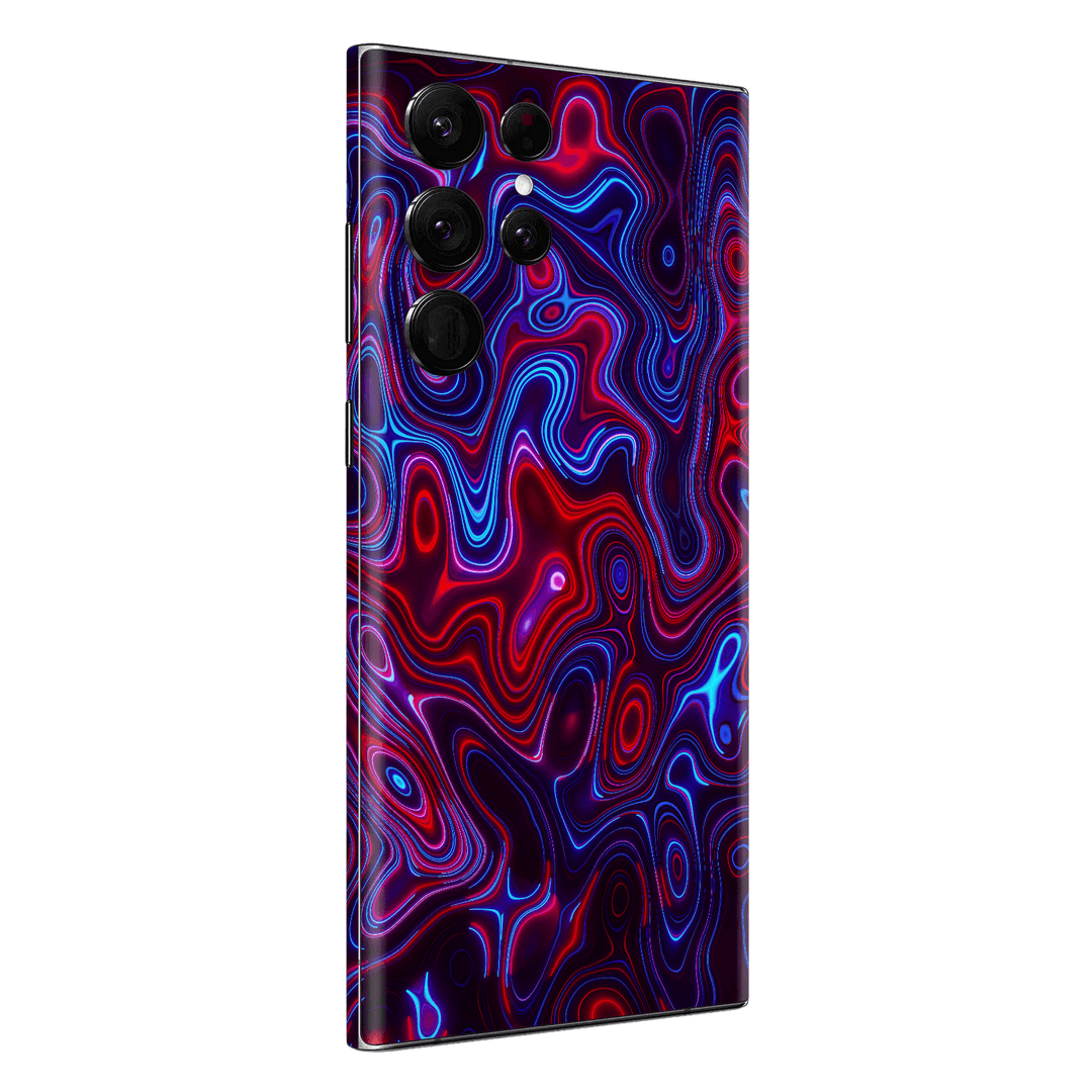 Samsung Galaxy S23 ULTRA Print Printed Custom SIGNATURE Flux Fusion Purple Neon Skin Wrap Sticker Decal Cover Protector by QSKINZ | QSKINZ.COM