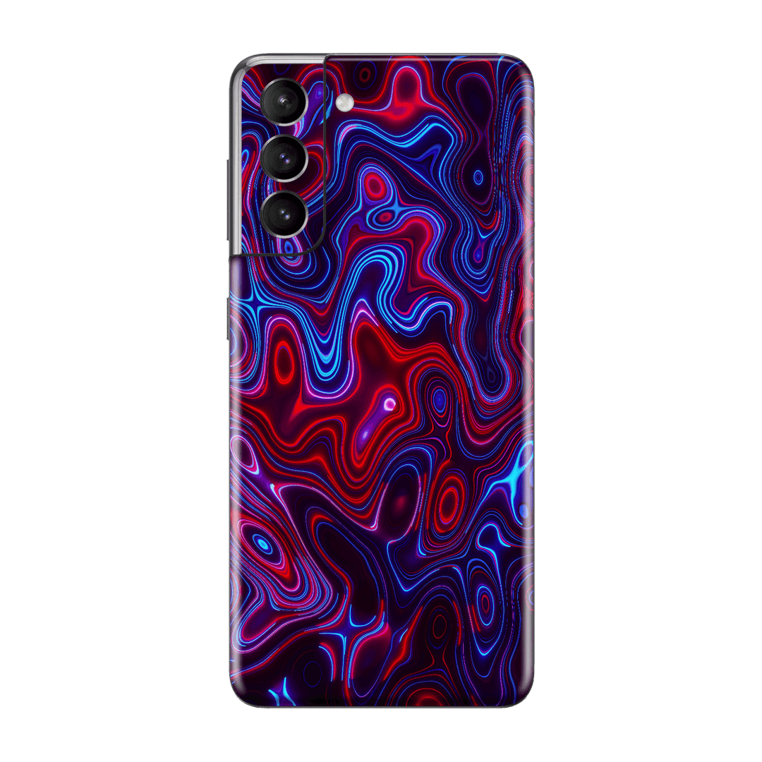 Samsung Galaxy S21 Print Printed Custom SIGNATURE Flux Fusion Purple Neon Skin Wrap Sticker Decal Cover Protector by QSKINZ | QSKINZ.COM