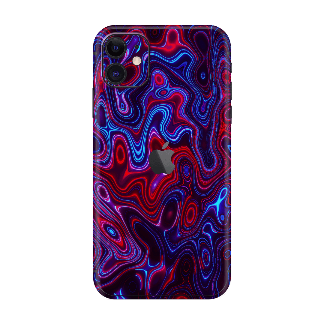 iPhone 11 Print Printed Custom SIGNATURE Flux Fusion Purple Neon Skin Wrap Sticker Decal Cover Protector by QSKINZ | QSKINZ.COM
