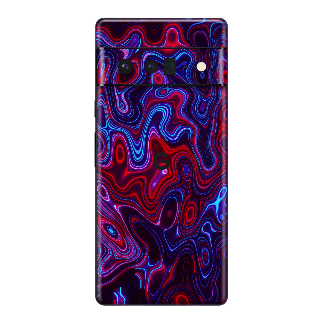 Pixel 6 PRO Print Printed Custom SIGNATURE Flux Fusion Purple Neon Skin Wrap Sticker Decal Cover Protector by QSKINZ | QSKINZ.COM
