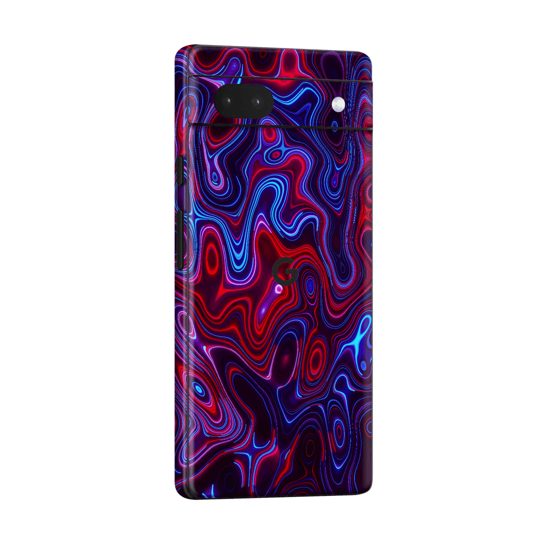 Pixel 6a Print Printed Custom SIGNATURE Flux Fusion Purple Neon Skin Wrap Sticker Decal Cover Protector by QSKINZ | QSKINZ.COM
