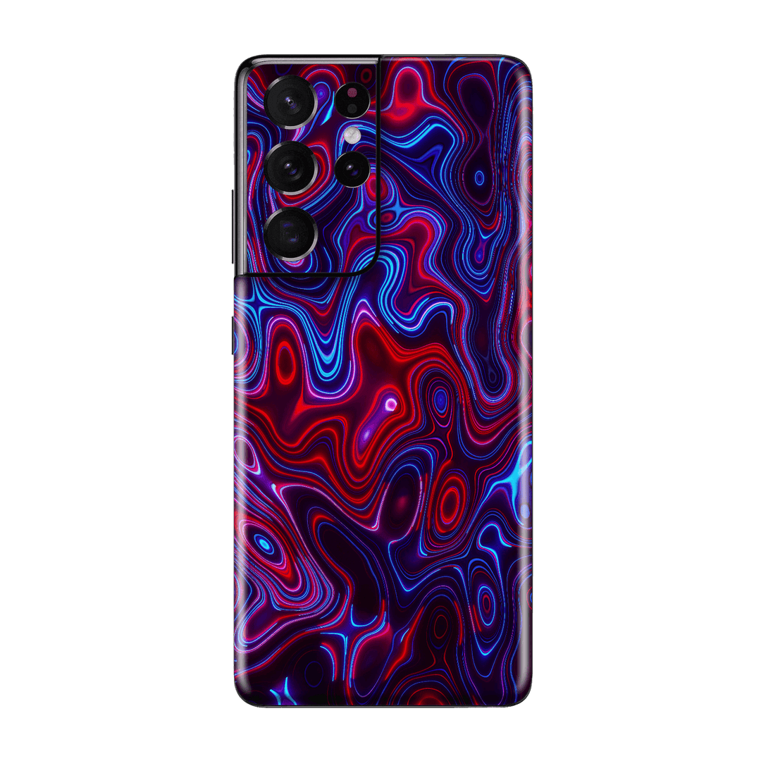 Samsung Galaxy S21 ULTRA Print Printed Custom SIGNATURE Flux Fusion Purple Neon Skin Wrap Sticker Decal Cover Protector by QSKINZ | QSKINZ.COM