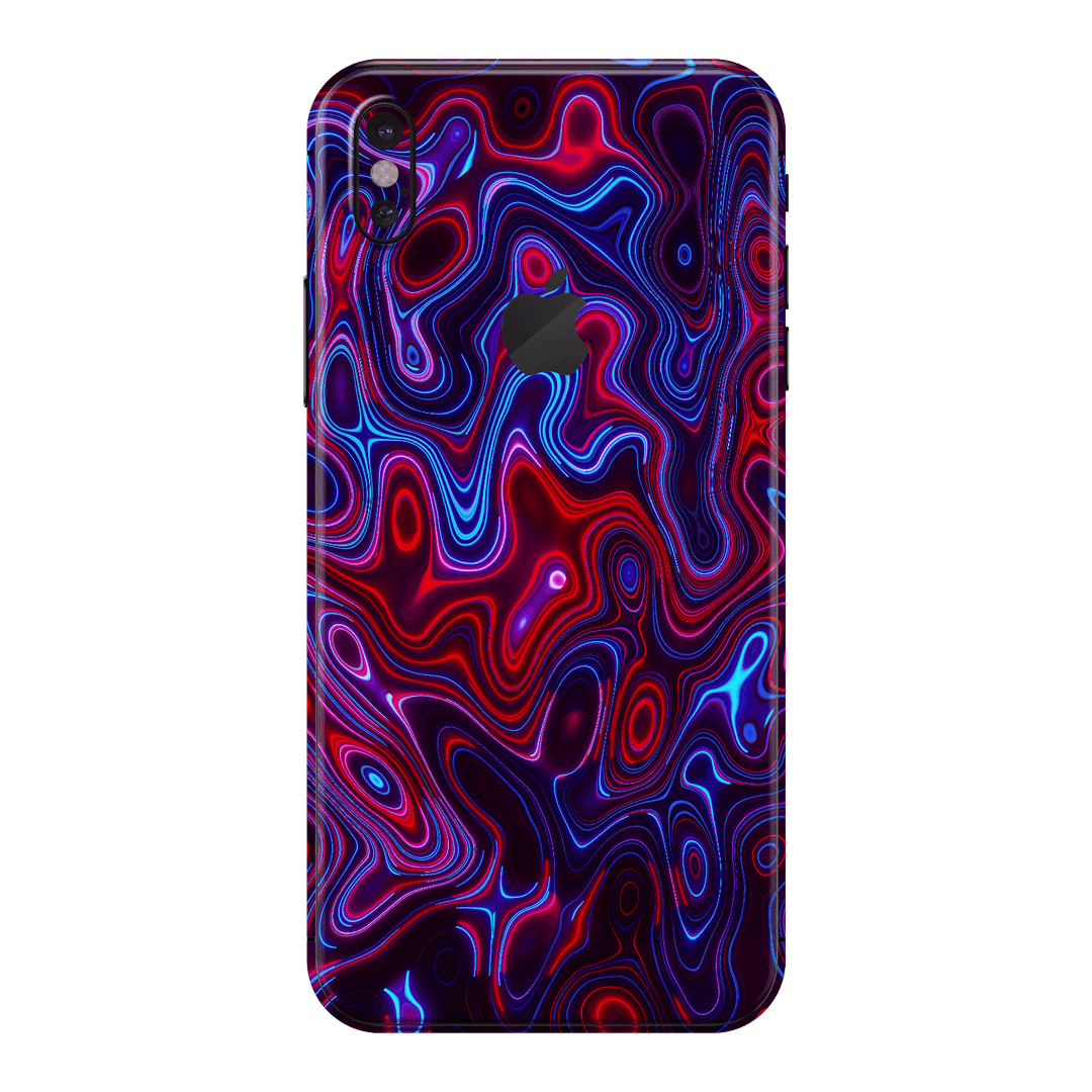 iPhone XS MAX Print Printed Custom SIGNATURE Flux Fusion Purple Neon Skin Wrap Sticker Decal Cover Protector by QSKINZ | QSKINZ.COM