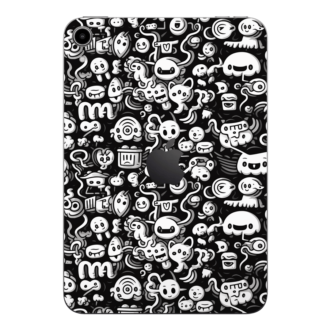 iPad Mini 6 Print Printed Custom SIGNATURE Pictogram Party Monochrome Black and White Icons Faces Skin Wrap Sticker Decal Cover Protector by QSKINZ | QSKINZ.COM