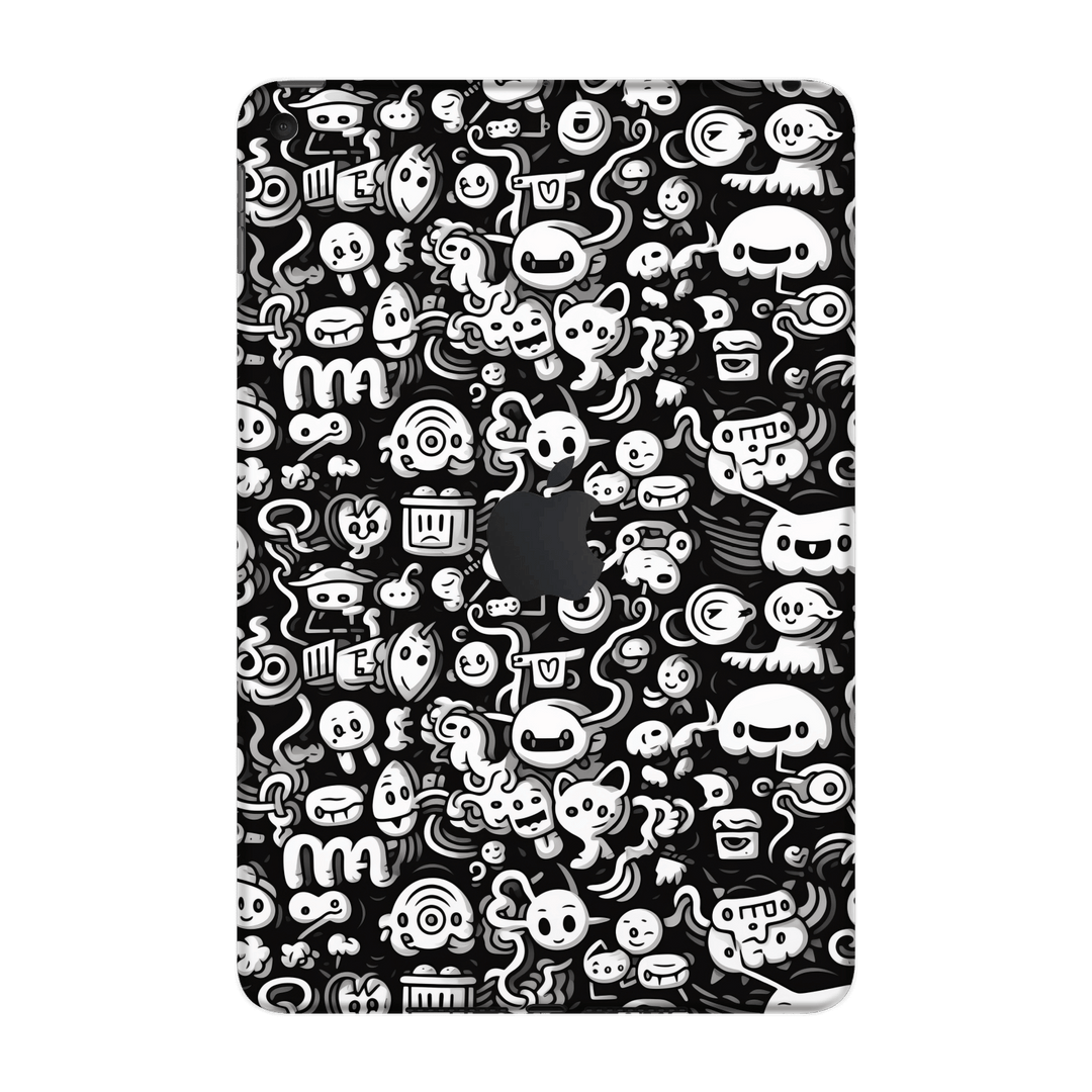 iPad Mini 5 Print Printed Custom SIGNATURE Pictogram Party Monochrome Black and White Icons Faces Skin Wrap Sticker Decal Cover Protector by QSKINZ | QSKINZ.COM