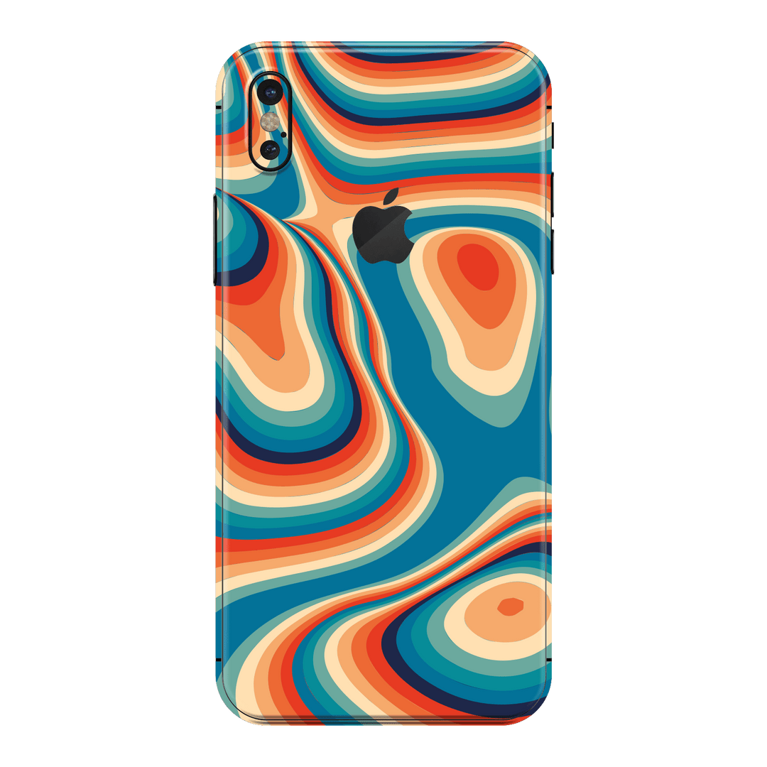 iPhone XS MAX Print Printed Custom SIGNATURE Swirltro Swirl Retro 70s 80s Warm Colours Skin Wrap Sticker Decal Cover Protector by QSKINZ | QSKINZ.COM